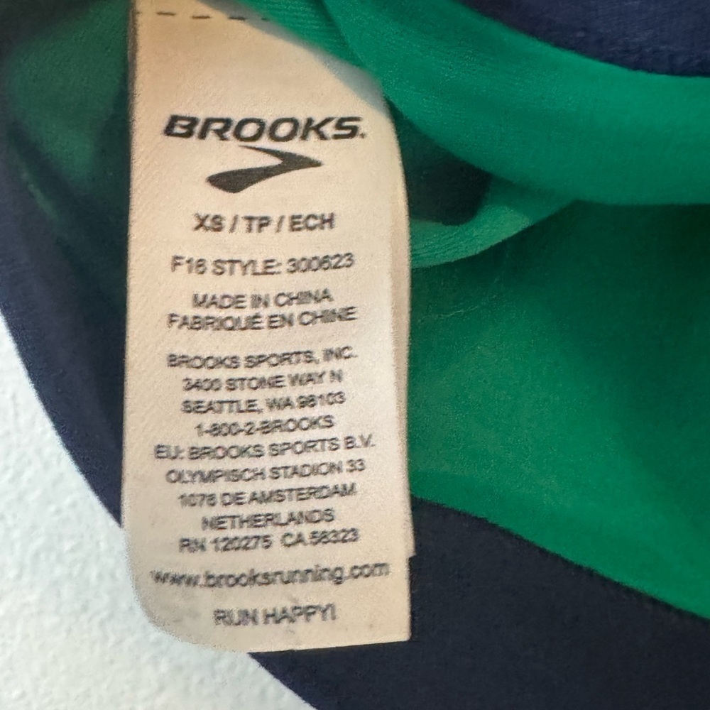 Brooks Women's Blue and Green Running Bra - Picture 5 of 5
